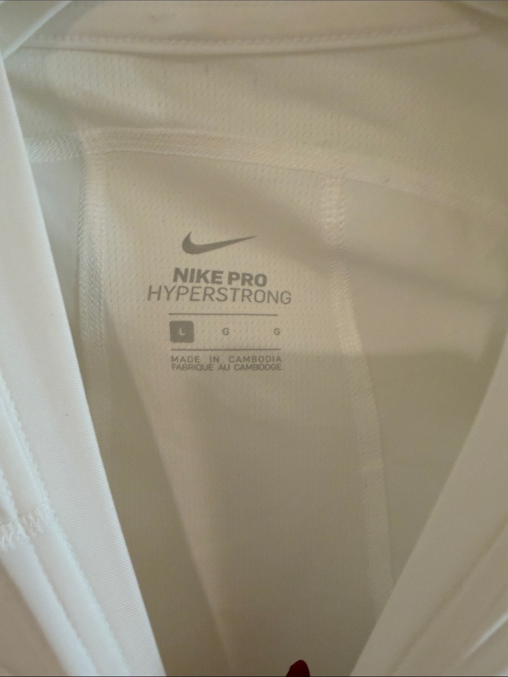 NWT Nike White Athletic Shirt with Black Padded Panels Men’s Large - Picture 2 of 6